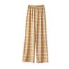 Summer 2026 Women's High-Waisted Plaid Wide-Leg and Straight-Leg Pants