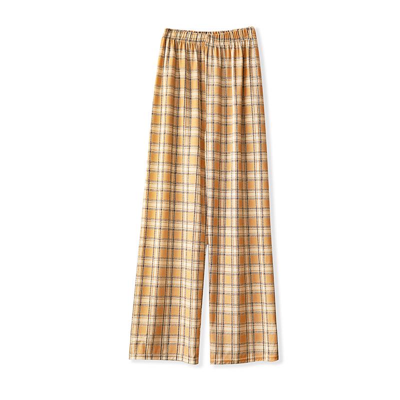 Summer 2026 Women's High-Waisted Plaid Wide-Leg and Straight-Leg Pants