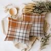 A Set Of 3 Pillowcases, Watercolor Brown, Checkered Decorative Pillowcases For Bedroom Sofa Decoration,18x18inches Without Pillow