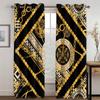 3D Modern Luxury Brand Design Baroque Black Gold Fashion 2 Pieces Shading Window Curtain For Living Room Bedroom Decor Grommet