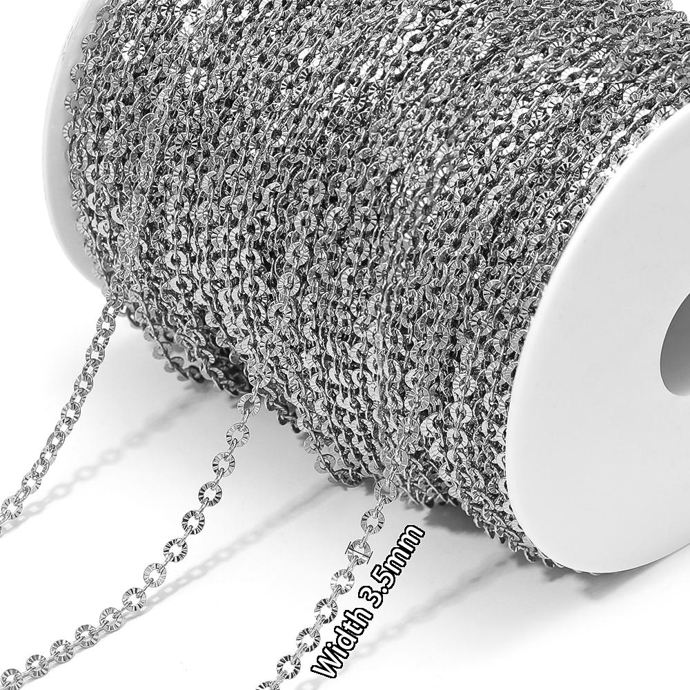 2Meters Stainless Steel PVD Gold Textrued Cable Chain for DIY Girls Necklace Women Bracelet Jewelry Earrings Making Supplies