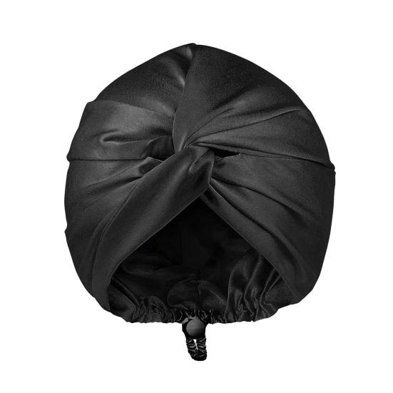 Hair Care Hat Double Layer Imitation Silk Sleep Hat Back Adjustable Buckle Turban Hat Solid Color Home Headwear