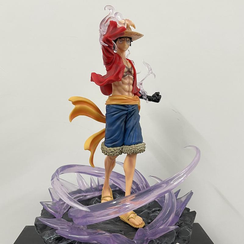 New 41CM One Piece GK Three Forces Hot Blooded Road Flying Cannot Shine Scene Statue Ornament Handmade Model Box Set