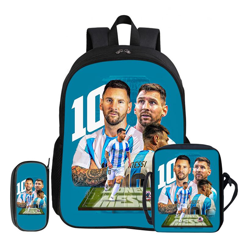 Leer, Reizen School Schoudertas, Etui, Sport Rugzak M-Messi Kinderen 3-delige Set Rugzak Voetbalster Rugzak Cadeau