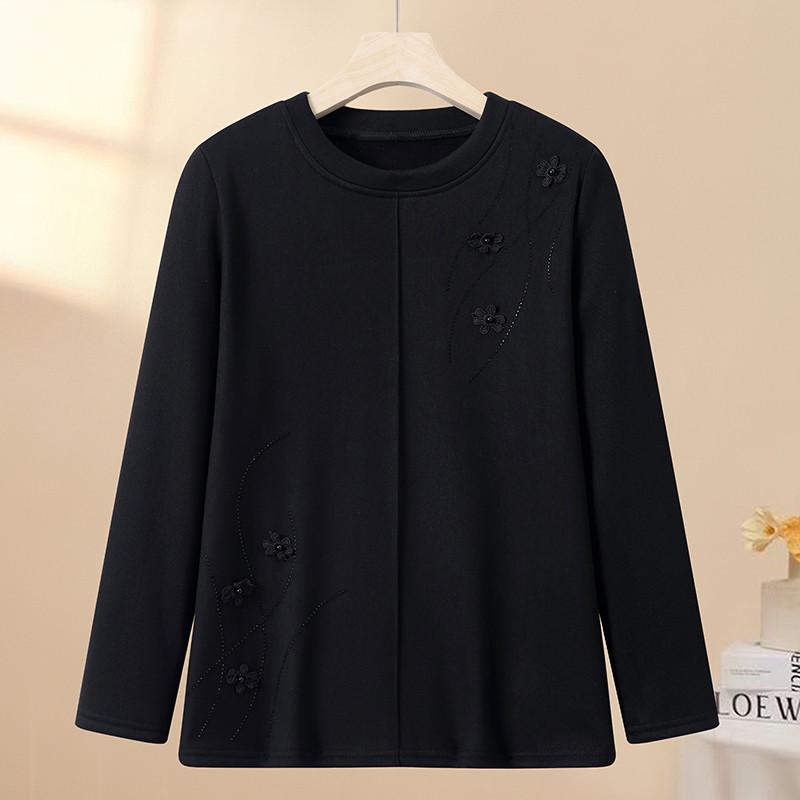 

Plus Size Velvet Winter Top - Stylish New Arrival for Middle-Aged Women 7XL чорний