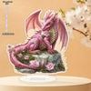 Vibrant Pink Dragon Decoration - Floral Accents, Exquisite Bohemian Style Acrylic Tabletop Decor, Multipurpose Sign, Home Tabletop Decorations, Nurse