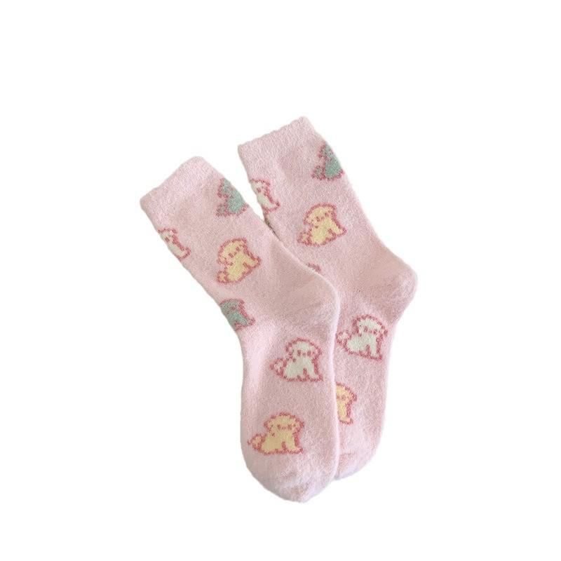 Cozy Women's Coral Fleece Maternity Socks - Thick, Warm Australian Wool & Cotton for Home, Sleep, Autumn, and Winter