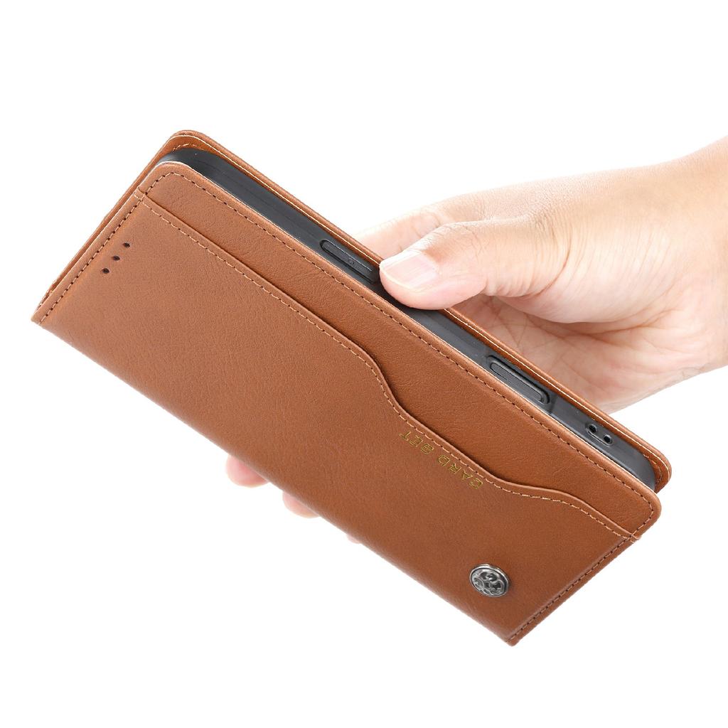 For iPhone 16 Plus Cell Phone Case Magnetic Closing PU Leather Stand Cover