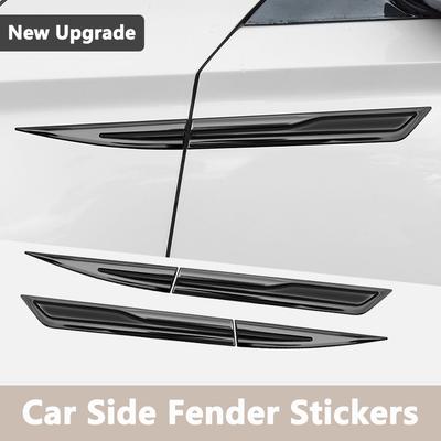 Upgrade Car Metal 3D Leaf Board Stickers Car Side Wing Fender Decals Body Exterior Decorative Protection Sticker Car Accessories