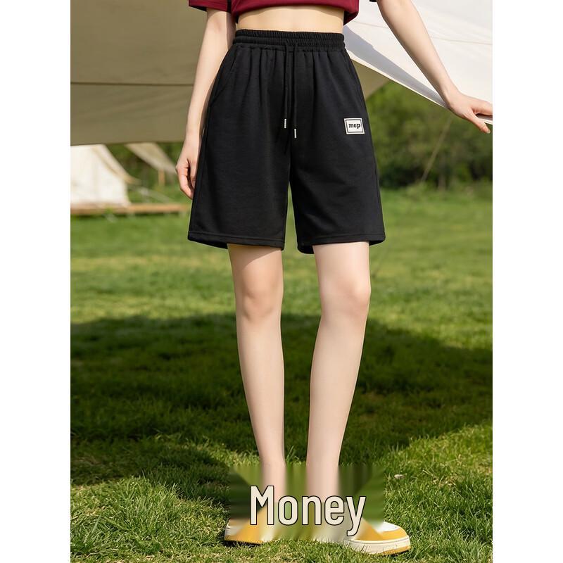 Women s Casual Bermuda Shorts with Pockets L чёрный