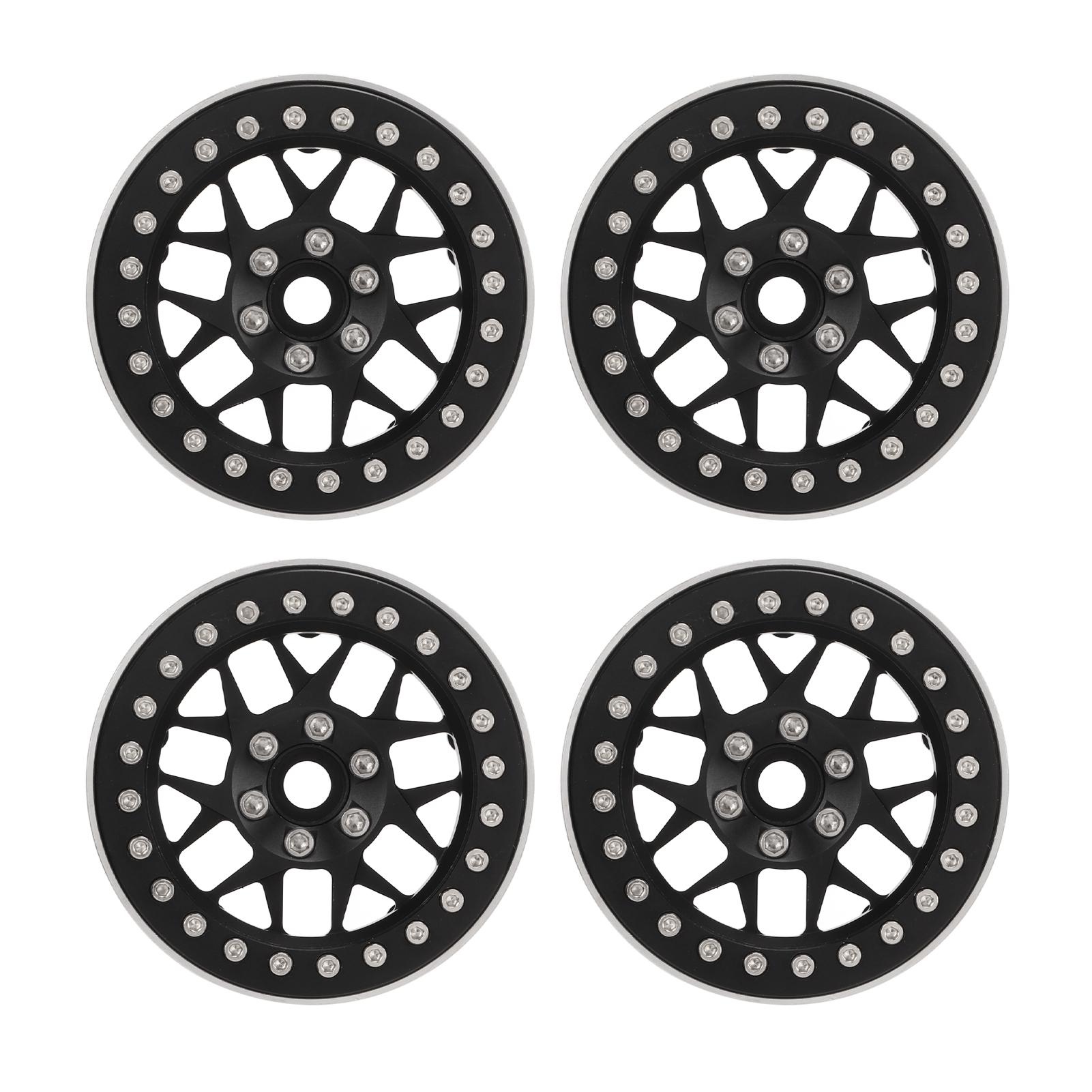 

Aluminum Alloy RC Car Wheel Hub 2.2 Inch RC Beadlock Wheels Rims for 110 Remote Control Car Black чорний
