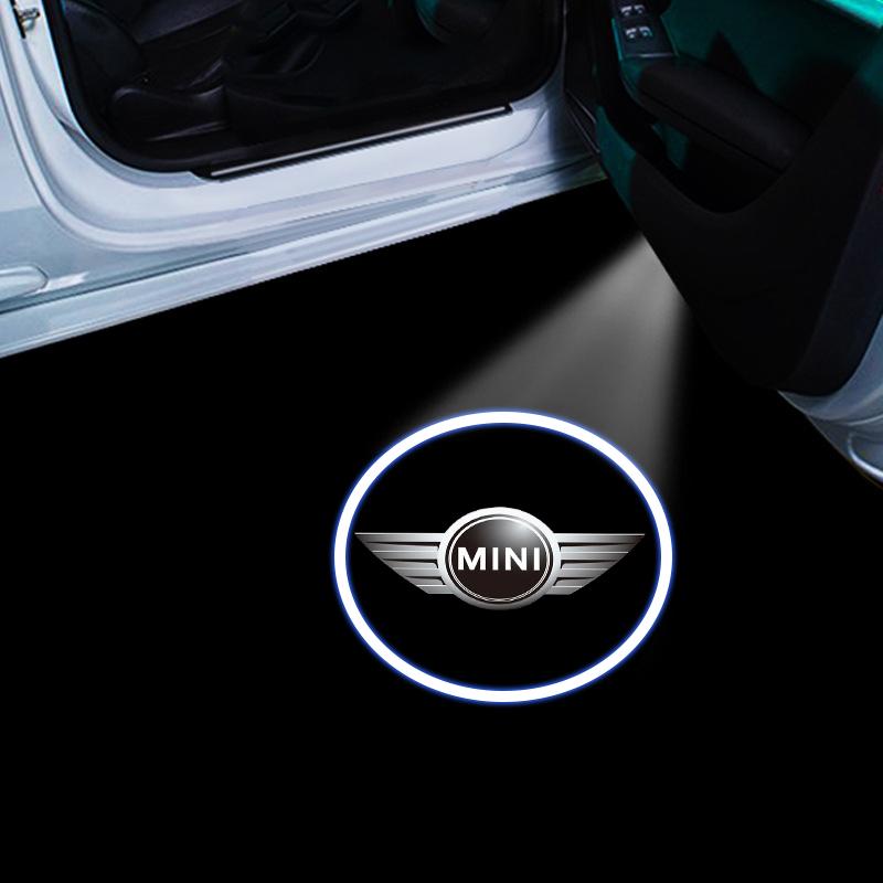 2Pcs Car Door Projector Lamps Emblem LED Welcome Light Car Styling For MINI F54 F55 F56 R56 R60 SONE Roadster Clubman Coupe