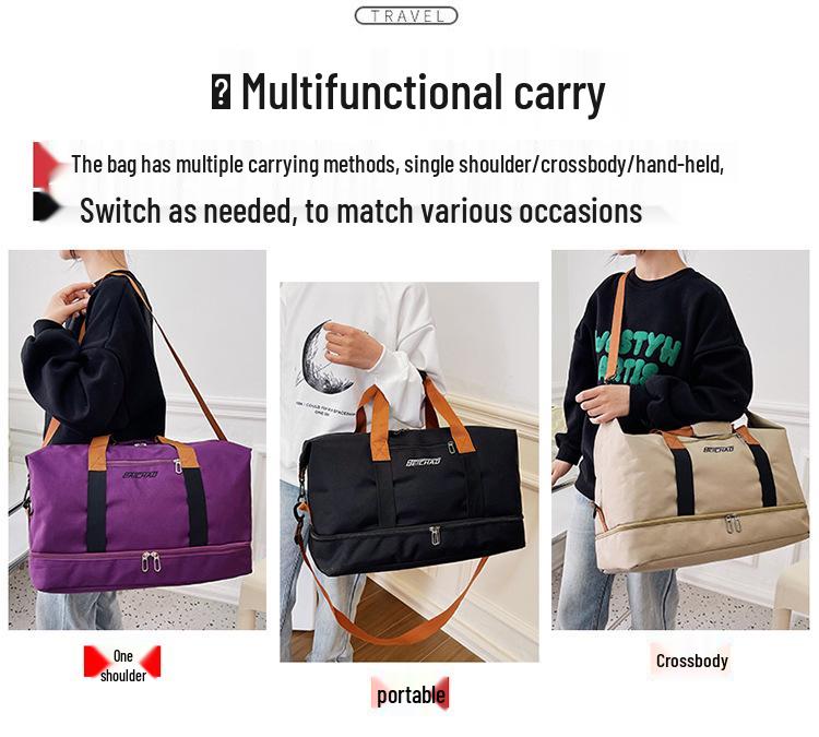 Multi-Compartment Travel Gym Bag: Wet/Dry Separation, Handbag, Carry-On, Outdoor Luggage, Short-Distance Sports Bag