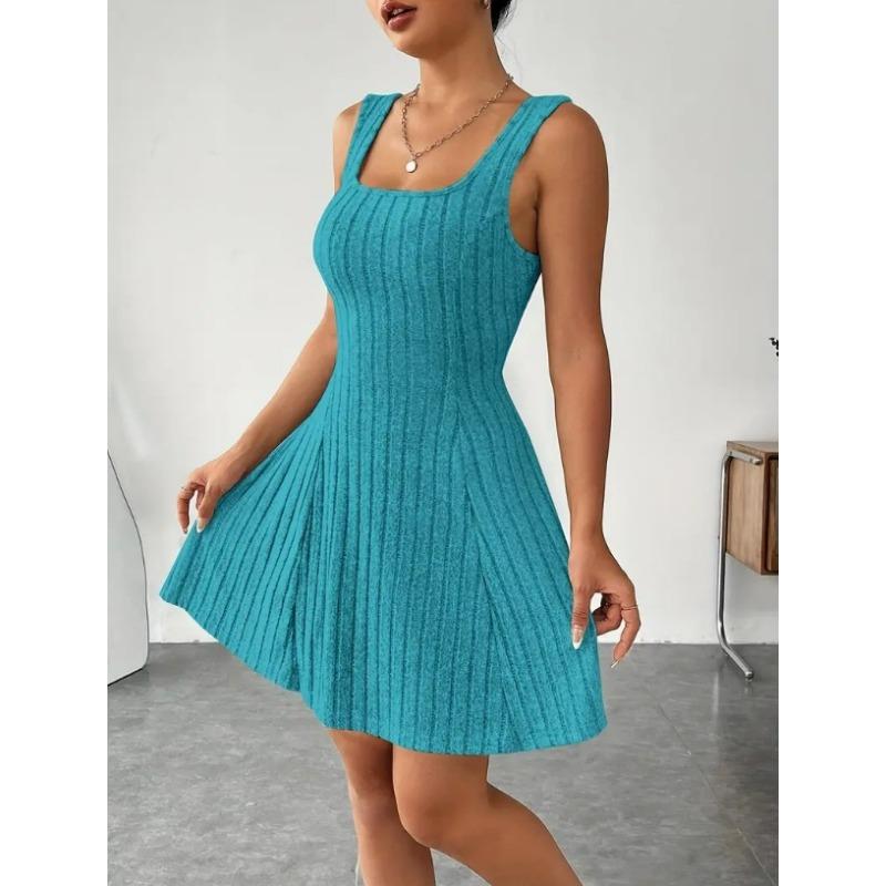 Damski Modny Casualowy Jednokolorowy Krótki Top z Kapturem z Długim Rękawem + Zestaw Sukienki bez Rękawów