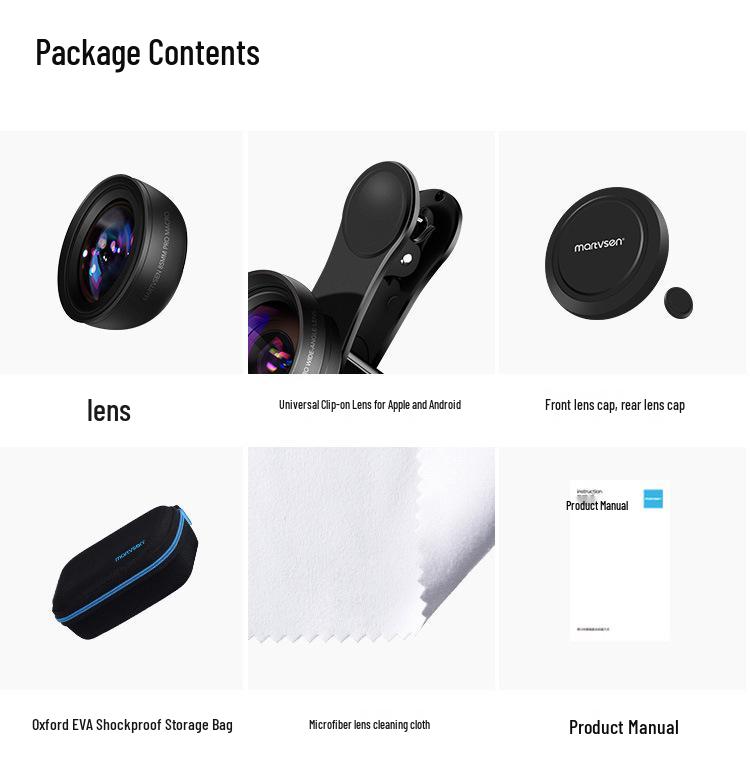 Motor Weisen HD Mobile Macro Lens for Jewelry, Flowers, Nail Art, and Eyelash Photography