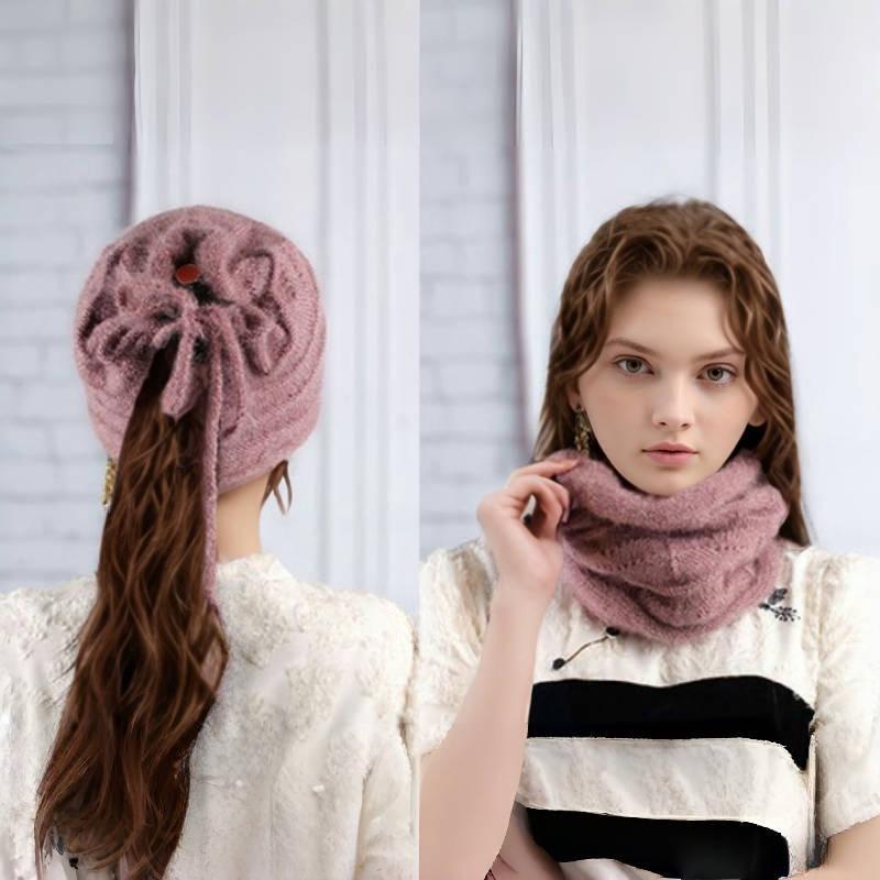 Korean Style Dual-Use Women's Knitted Beanie & Neck Warmer