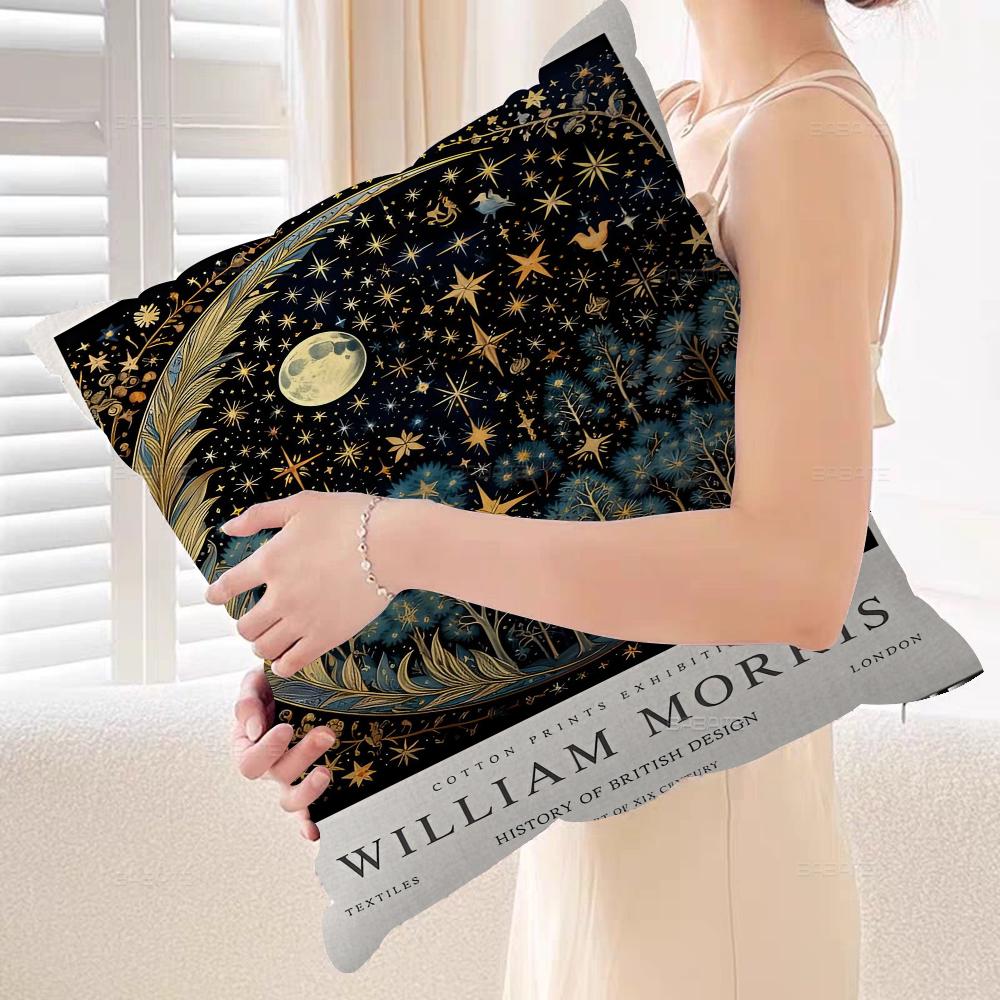 Neutral William Morris Pillow Gift Home Office Decoration Bedroom Sofa Car Cushion Cover Case 45x45