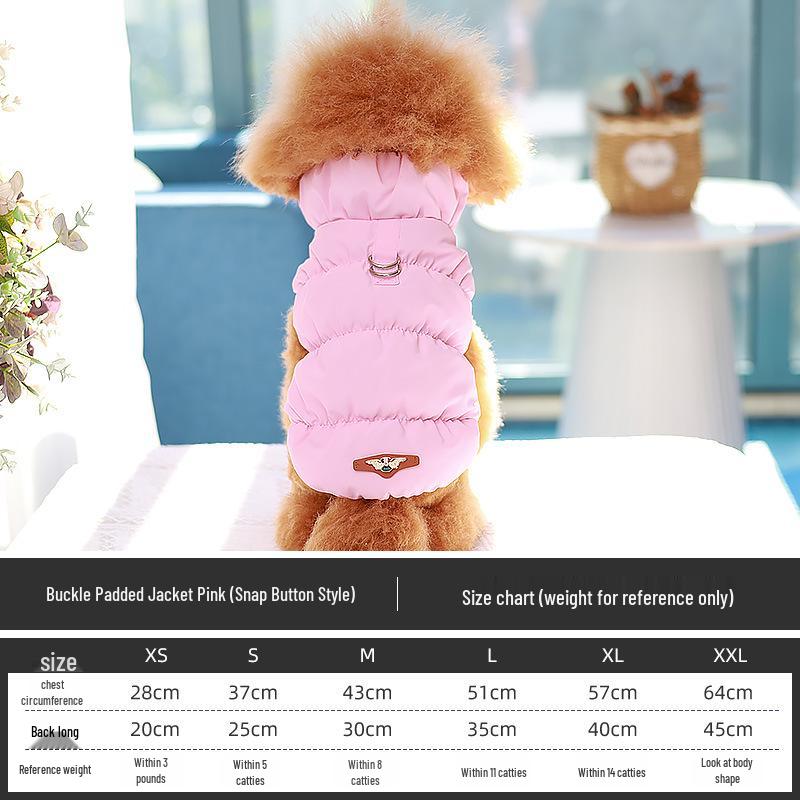 Warme Winterhunde-Weste mit Schnalle - Baumwollmantel für Welpen