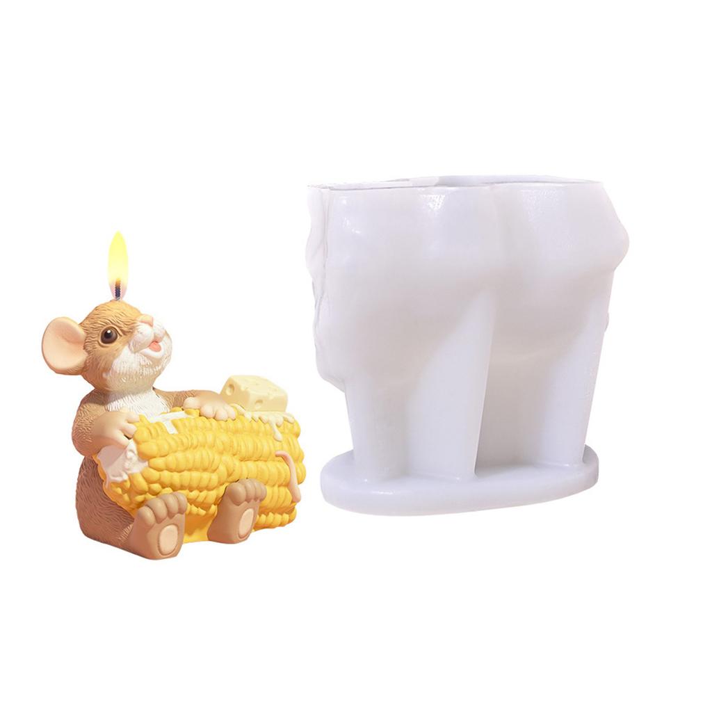 Wielofunkcyjny Mysz Ser Kukurydza Świeca Forma Silikonowa do Pieczenia Rzemiosło z Żywicy i Dekoracje na Dziecięce Przyjęcia Codzienne Użytkowanie