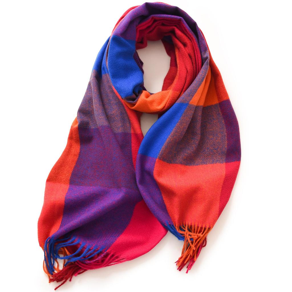 2025 Elegant Women's Striped Plaid Shawl – High-End Autumn/Winter Fashion Scarf