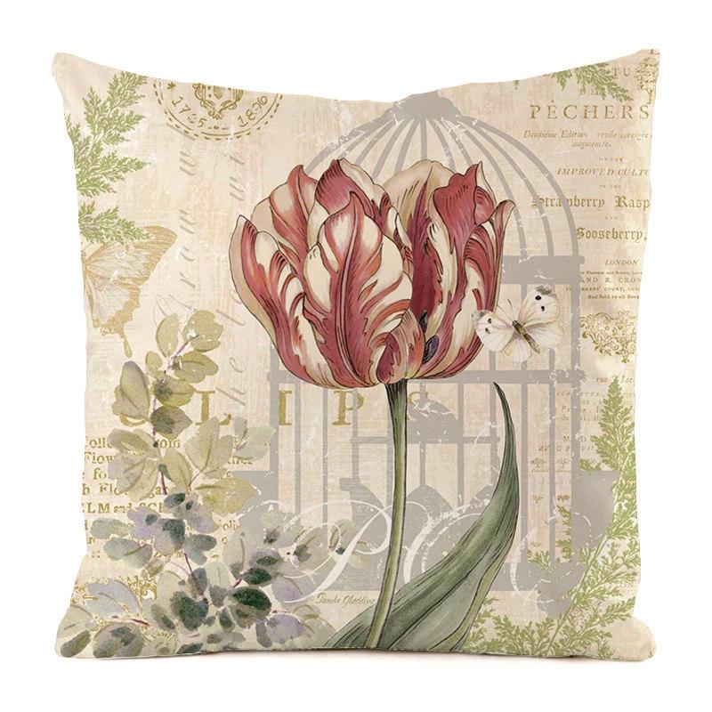 Nordic Pastoral Style Digital Printing Short Plush Pillow Cover Decorative For Car Sofa Office Cushion Cover Home Goods