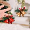 Iron Christmas Bell Pendant Double Horn Multi-color Christmas Hanging Bells Berry Leaves Handcrafted Christmas Tree Pendants DIY