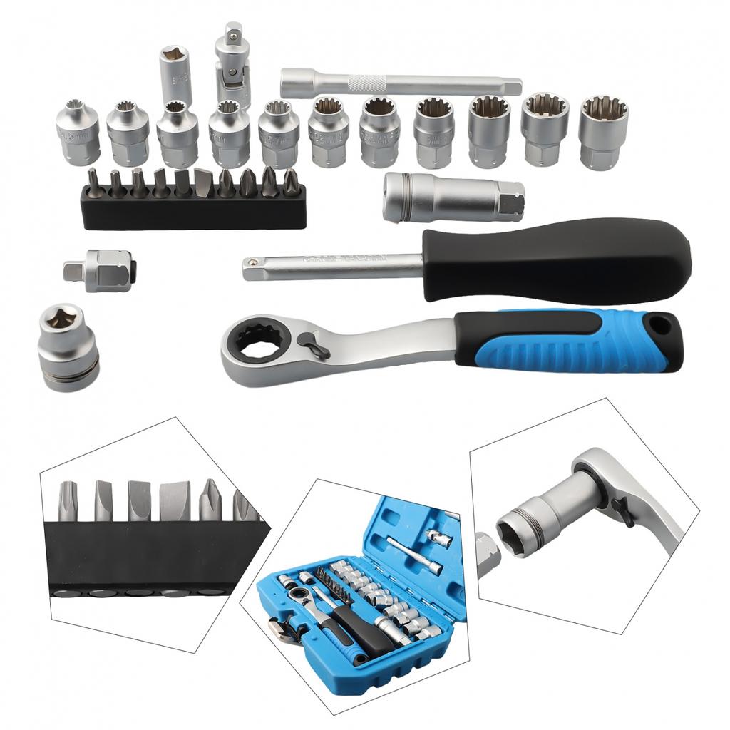 29PCS Core Ratchet Socket Torque Wrench Kit Car Auto Repair Tool Screwdriver