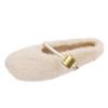 Fairy wind flat-bottomed Mary Jane fluffy shoes women's shoes wear 2025 new autumn and winter warm plush slippers