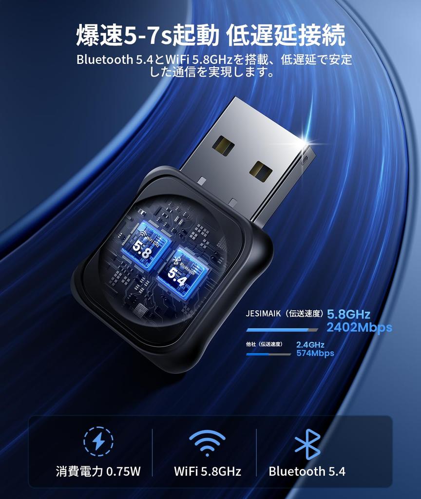 JESIMAIK MINIUltra Wireless CarPlay & Android Auto Adapter, Wireless Connection, Industry Smallest Size 5-7s