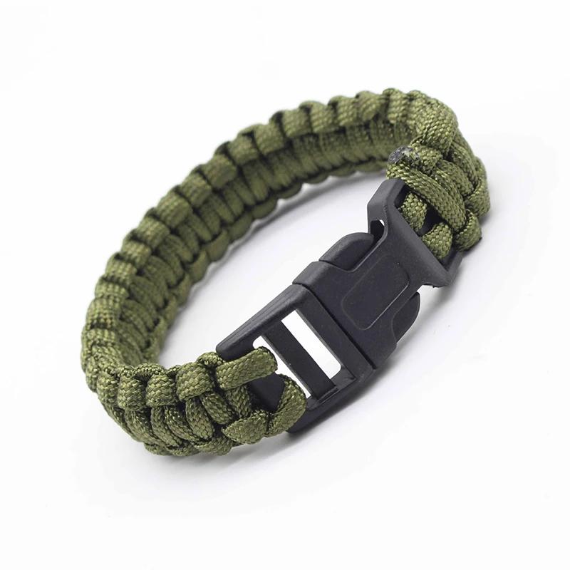 23cm/9in Seven Core Paracord Survival Bracelet for Outdoor Emergency Escape Camping Tool with Plaited Rope Design