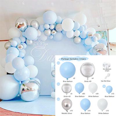 123pcs Balloons+Balloon Arch Kit Set Party Baloons Wedding Garland Blue Decora
