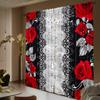 2Pcs Valentine's Day rose print curtains,suitable for bedroom,living room kitchen decoration,home decoration,window decoration