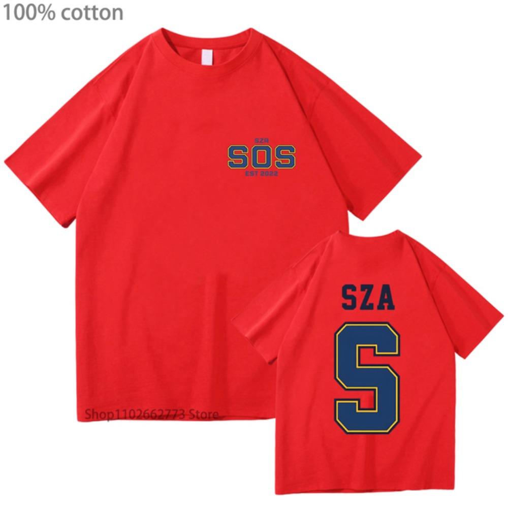 SZA SOS Anime T-shirts Funko Pop Shirt Manga/comic Tshirt 100%Cotton Women Kawaii Cartoon Tee-shirt Summer Men Clothing Y2k Tops
