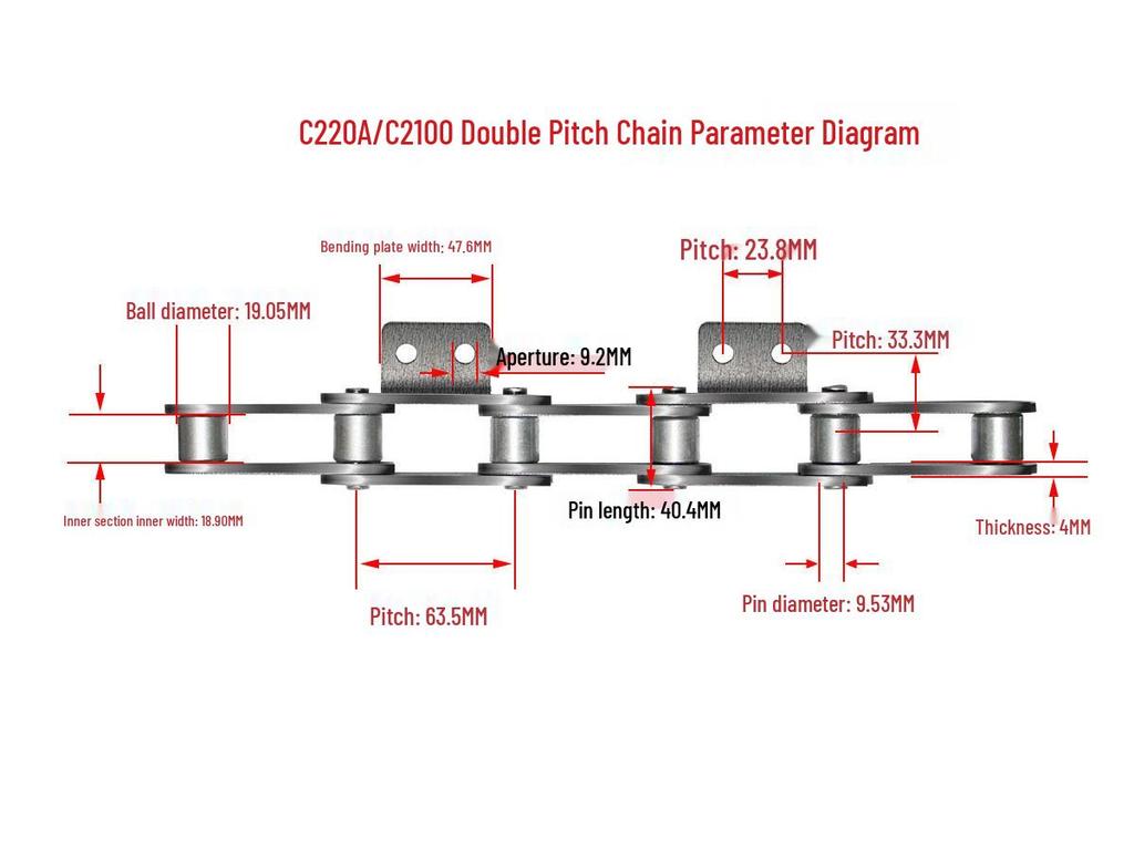 10A32A Single/Double Hole Double Pitch Small Roller Transfer Chain