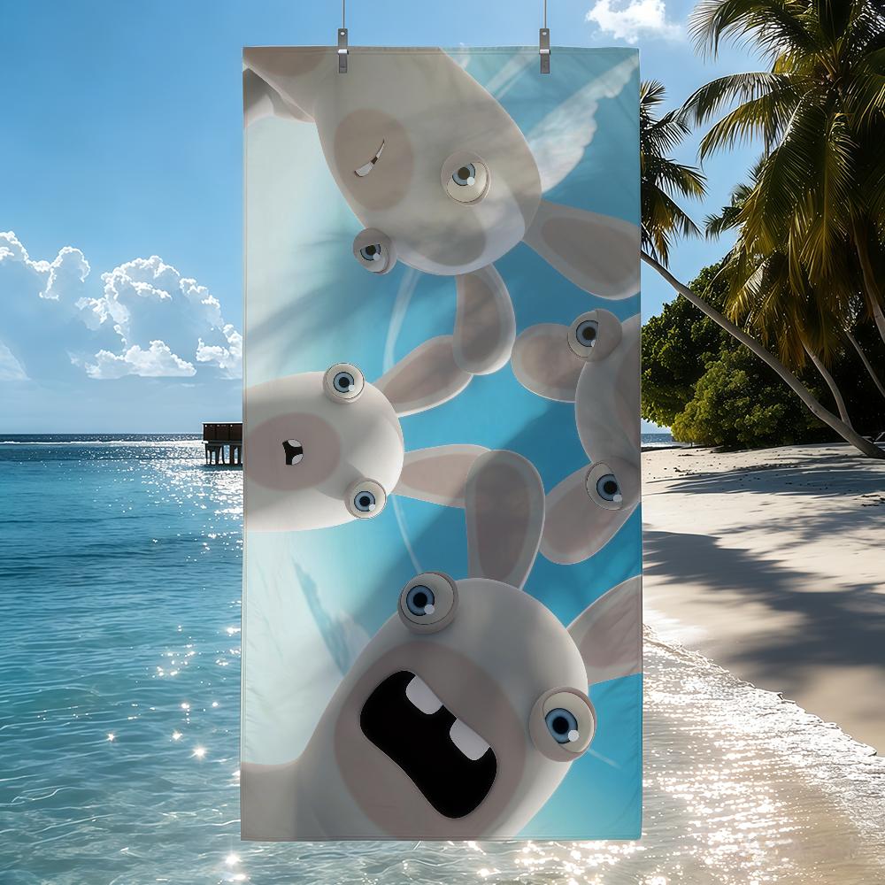 R-Raving Rabbids Towel Quick Drying Beach Towels Are Suitable For Swimming Pools Camping Yoga And The Gym