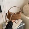 2025 Women's Retro Trendy Crossbody Dumpling Handbag: Versatile Frosted Single Shoulder Design.