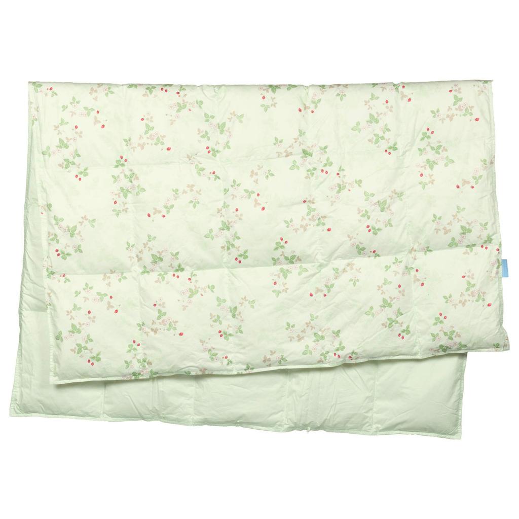 Nishikawa Down Quilt (Feather Quilt), Single, Wedgwood Wild Strawberry, 70% Down, Washable, Green, AA07152022G