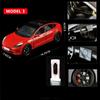 AKX1 1:24 TESLA Model 3 Car Toys  Alloy Diecasts Metal Vehicles Car Model With Sound Light Vehicle Toys For Children Gifts Collection
