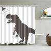 Cartoons Animals Cat Giraffe Elephant 3d Bathroom Shower Curtains Bath Curtain Fabric Waterproof Polyester Home Decor with Hooks
