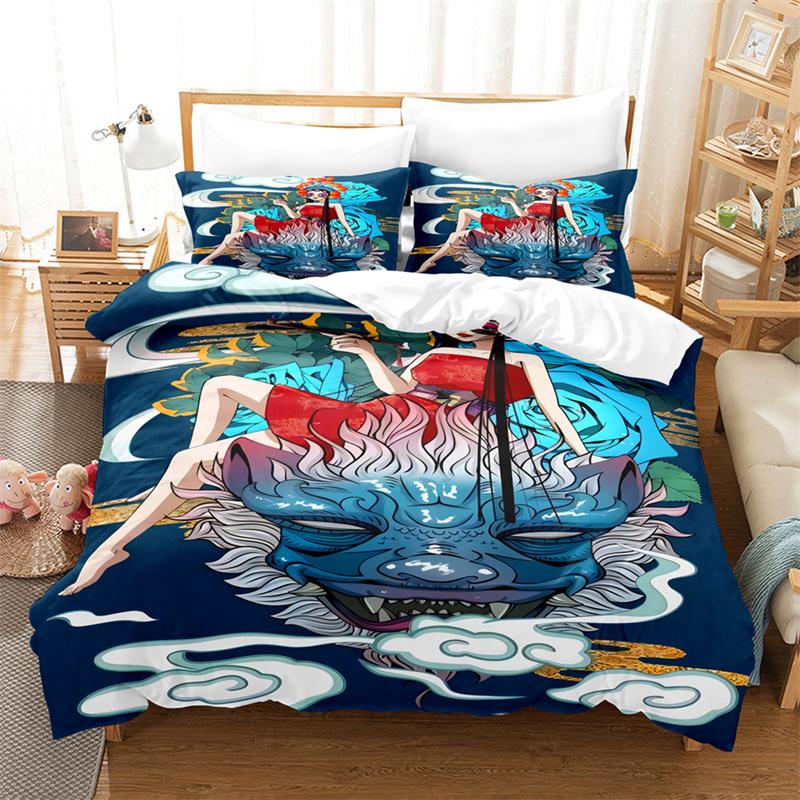 Cartoon Dragon Girl Bedding Set Bed Cover Set Lovers Bedding Kids Luxury King Size Comforter Bedding Sets Queen Duvet Cover Set