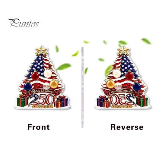 Holiday Hanging Decorations 250th Anniversary Christmas Ornament, 2D Acrylic Tree Decoration, 1776-2026 Ornaments 250 Years Patriotic Pendant for Xmas