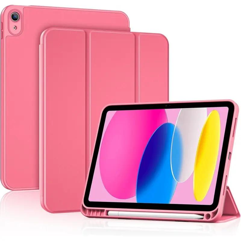 Case for iPad A16 11th A19 12th Generation Case  10th Air6/7/8th Mini 1/2/3/4/5/6/7  iPad Pro 11"12.9" PU Tri-folding with Pencil Holder Smart Cover