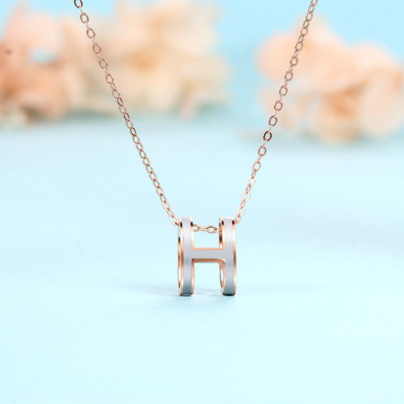 

H буква ожерелье мода ниша дизайн смысл ювелирные изделия цепочка на шею свитер цепочка