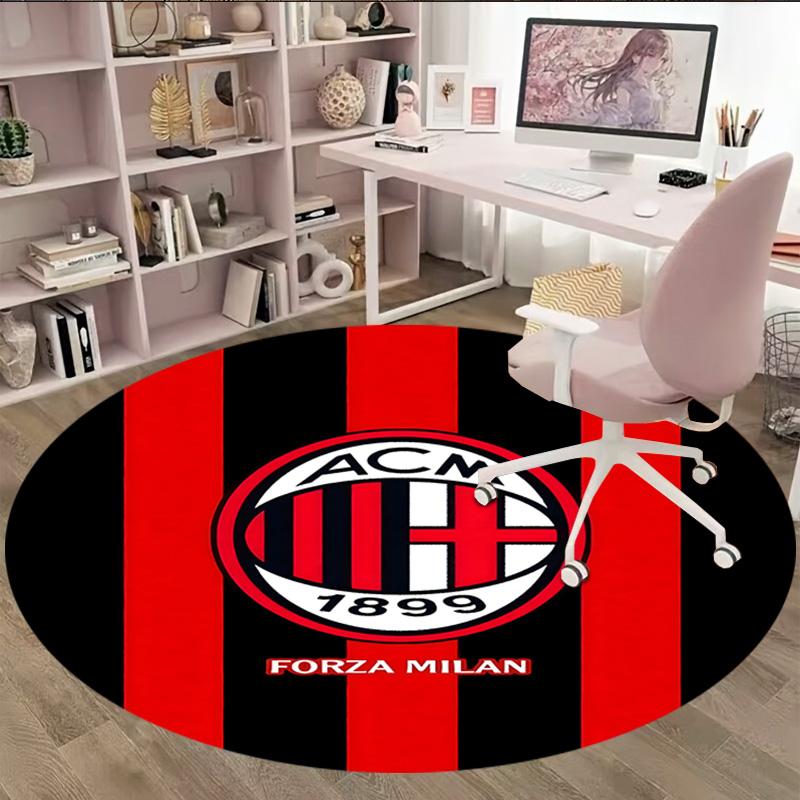 1pc Football Team (7) Print Round Carpet Chair Round Carpet Suitable for Bedroom Living Room Home Decorative Carpet
