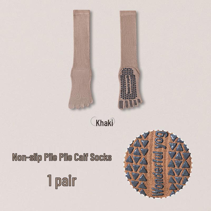 Vijf-Teen Antislip Over-de-Knie Pilates & Yoga Sokken voor Dames - Herfst/Winter Fitness Stijl