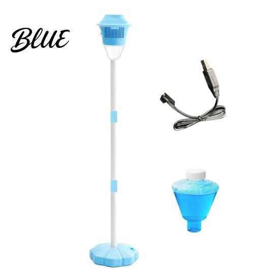 Bubble Machine for Outdoor Use Kids 46 Inch Vertical Maker with Adjustable Height Three-Section Flexible Blower Tube Battery Music Light Toddlers