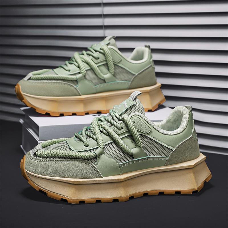 

Новые кроссовки на платформе, мужские трендовые мужские повседневные туфли для мужчин, уличная обувь, мужская спортивная прогулочная уличная обувь 39 зелёный