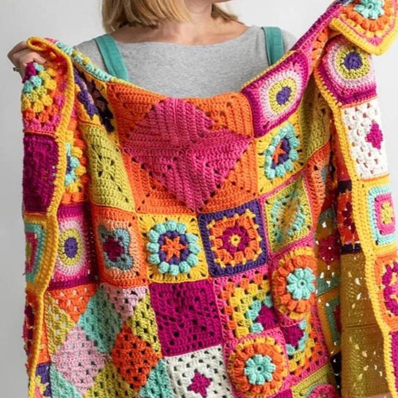 50Pcs/Box Mix Matchs Designs The Granny Square Card Decks Knitting Kit For Adults Diy Grandma Knitted Pattern Set