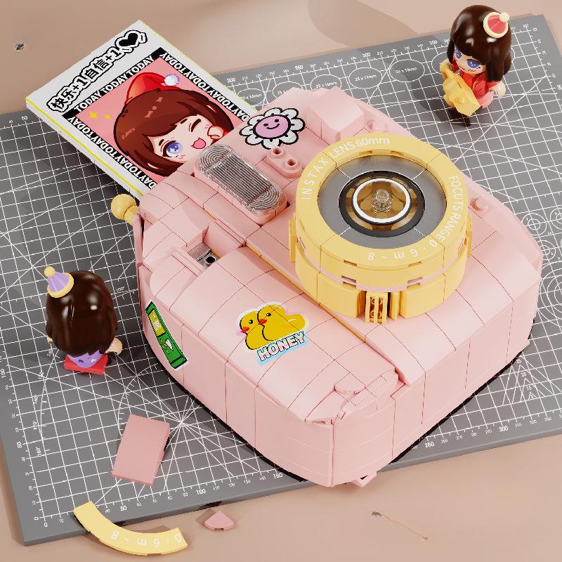 Seria Creativă Cameră de desene animate pentru fete asambla blocuri de construcție pentru copii, cadou de jucărie, fără cutie