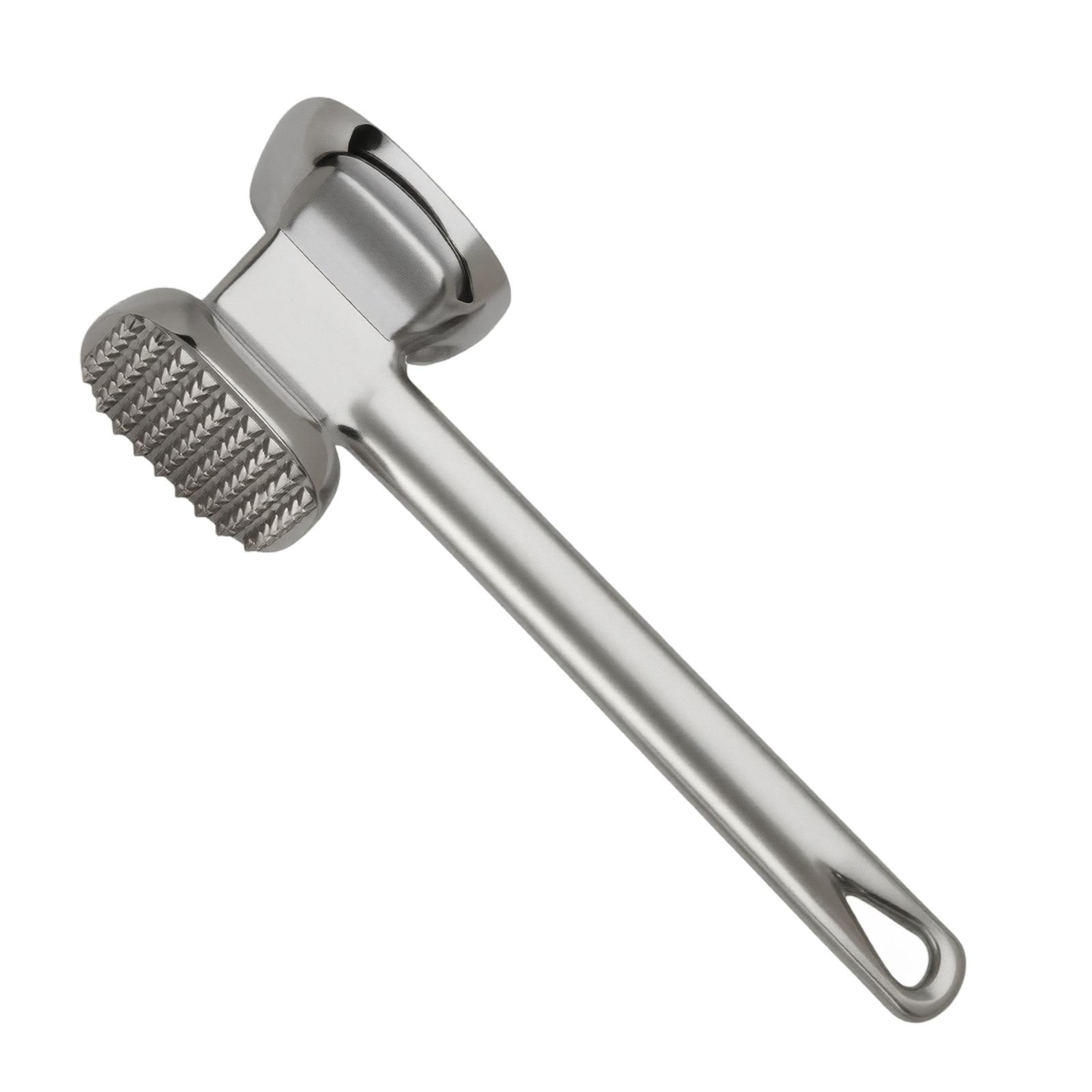 

Stainless Steel Meat Tenderizer Double Sided Hammer for Steak with Flat and Textured Surfaces for Even Meat Softening and Preparation One Size